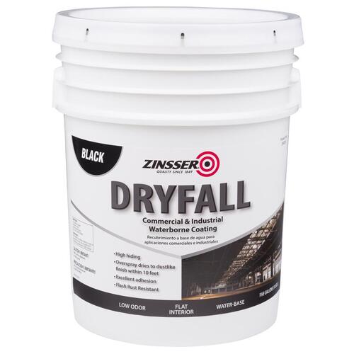 Dryfall Waterbone Coating DryFall Flat Black Water-Based Interior 5 gal Black