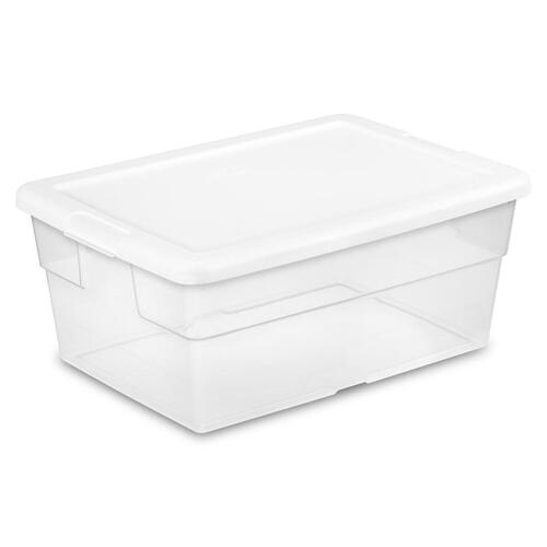 Storage Box 16 Qt., 16.6 " L x 11.8 " W x 7 " H Clear Clear/White