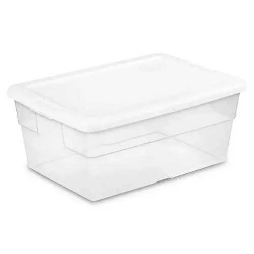 Storage Box 16 Qt., 16.6 " L x 11.8 " W x 7 " H Clear Clear - pack of 12