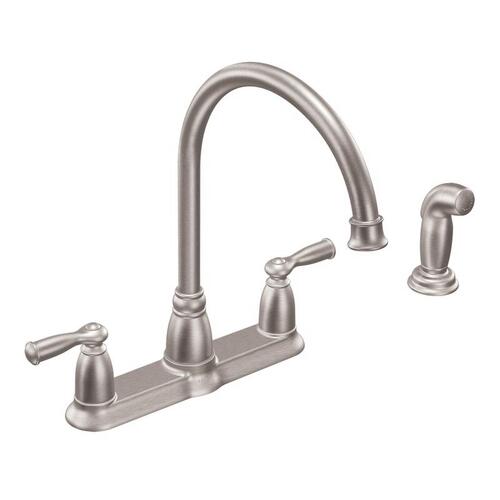 Banbury Series Kitchen Faucet, 1.5 gpm, 2-Faucet Handle, Stainless Steel, Stainless Steel, Lever Handle