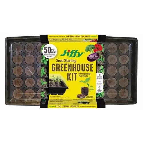 Jiffy J450GS Seed Starting Kit 50 Cells 11" W X 22" L Black