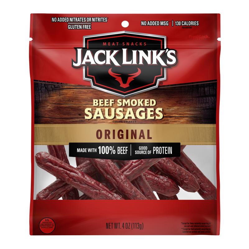 Jack Link's 10000025559 Smoked Sausages Beef 4 oz Bagged