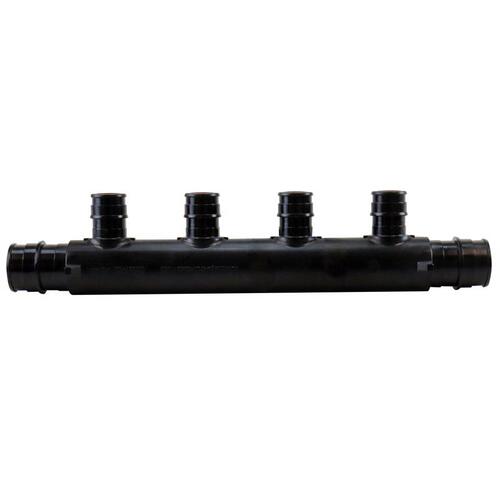ExpansionPEX Series Open End Manifold, 7-3/4 in OAL, 2-Inlet, 3/4 in Inlet, 4-Outlet, Brass