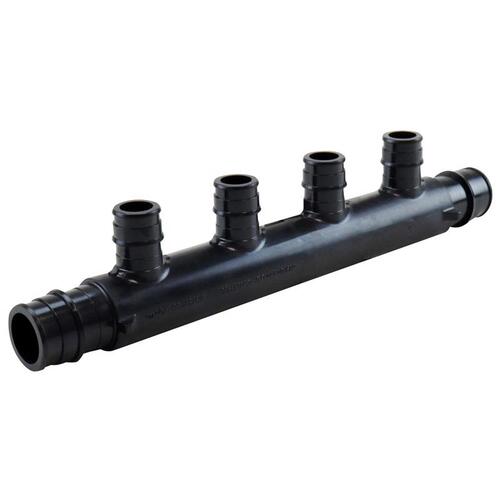 Apollo Valves EPXM4PTO ExpansionPEX Series Open End Manifold, 7-3/4 in OAL, 2-Inlet, 3/4 in Inlet, 4-Outlet, Brass