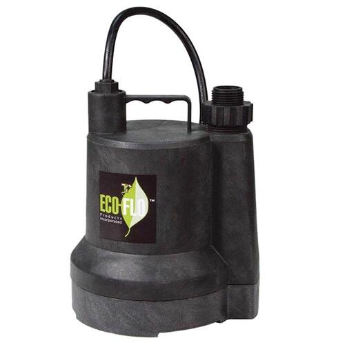 Submersible Utility Pump SUP Series 1/4 HP 1980 gph Thermoplastic Switchless Switch Manual