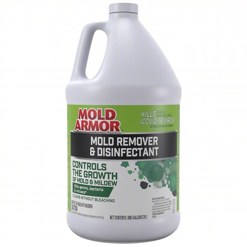 Mold Armor FG550 Mold Remover and Disinfectant, 1 gal, Liquid, Benzaldehyde Organic, Clear