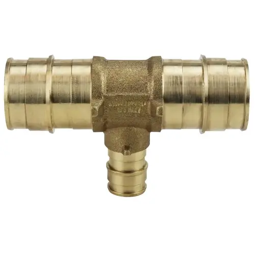 Expansion Series Pipe Tee, 1 x 1/2 in, Barb, Brass, 200 psi Pressure