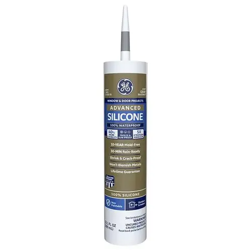 Caulk Sealant Advanced Light Gray Silicone 2 Window and Door 10.1 oz Light Gray - pack of 12