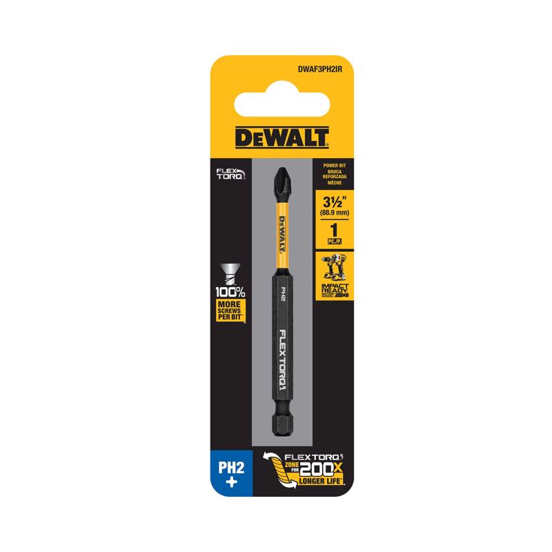 DEWALT DWA3PH2IR Insert Bit, #2 Drive, Phillips Drive, 1/4 in Shank, Hex Shank, 2 in L, S2 Modified Steel Magnesium Phosphate