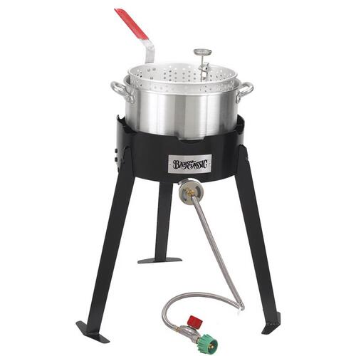 Fish Fryer Kit 41000 BTU Aluminum 10 qt Black/Silver