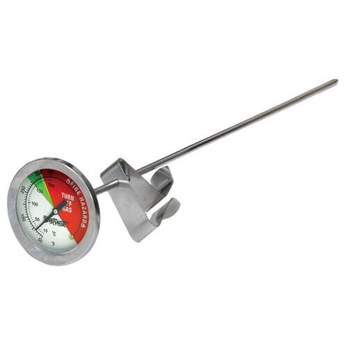 Fryer Thermometer, 50 to 750 deg F Silver