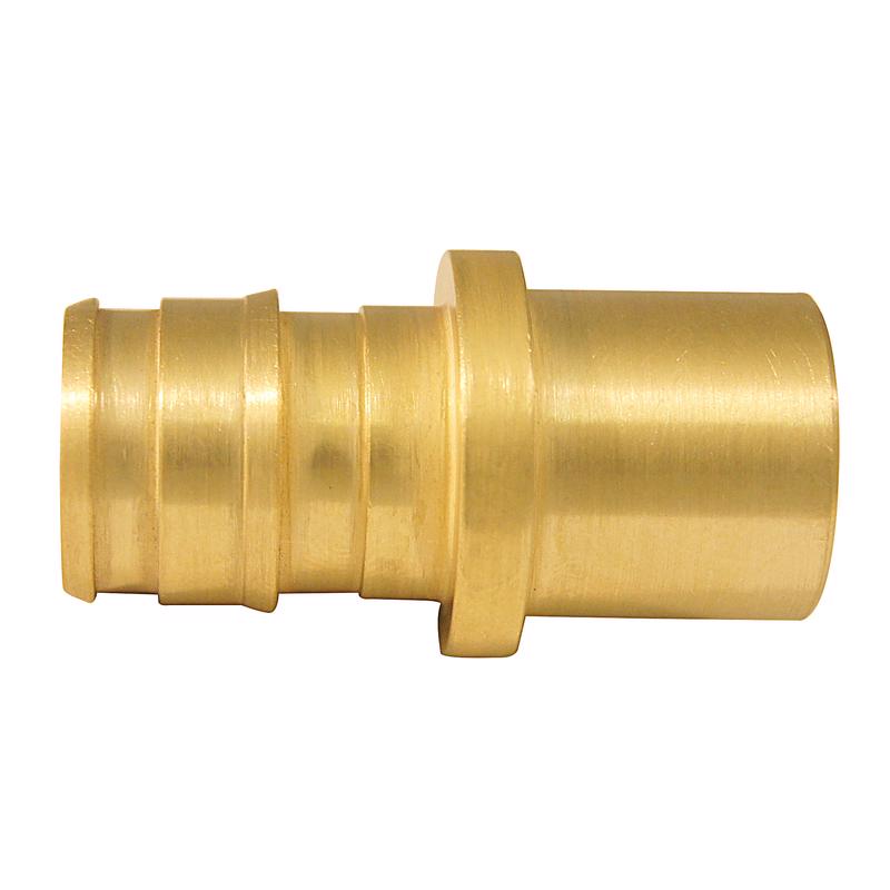 Apollo Valves EPXMS1212 Pipe Adapter, 1/2 in, PEX-A Barb x Sweat, Brass, 200 psi Pressure