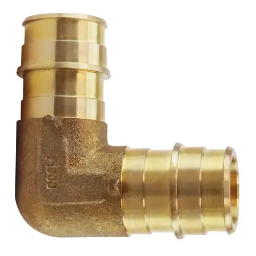 Pipe Elbow, 3/4 in, Barb, 90 deg Angle, Brass, 200 psi Pressure - pack of 50