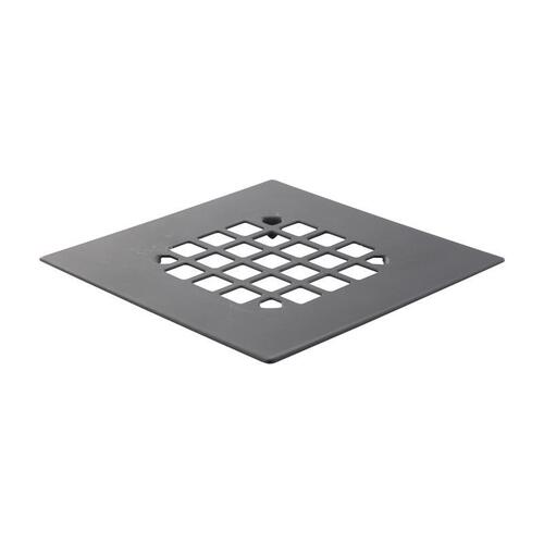 Drain Cover 4-1/4" Matte Black Square Stainless Steel Matte