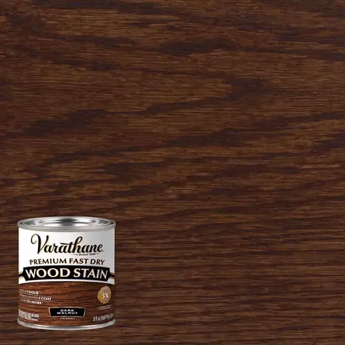 Fast Dry Wood Stain Premium Dark Walnut Oil-Based 0.5 pt Dark Walnut