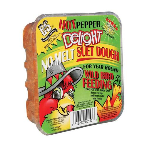 No Melt Suet Dough Delights Bird Suet, Hot Pepper Flavor, 11.75 oz - pack of 12