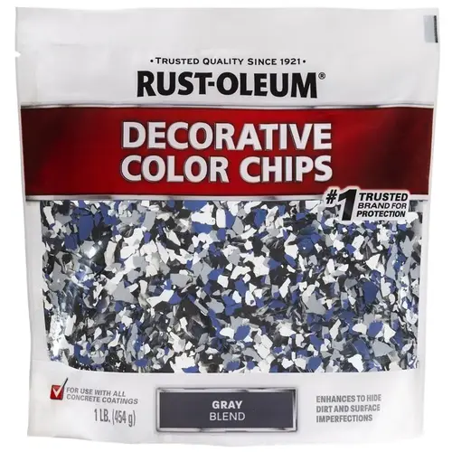 EPOXYSHIELD Color Chips, Particulate Solid, Gray Blend, 1 lb Bag