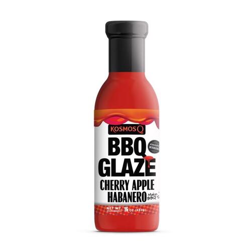 Kosmos Q KOS-CAH-GLAZE BBQ Sauce Rib Glaze Cherry Apple Habanero 16 oz
