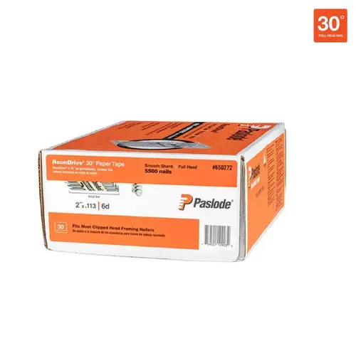Paslode 650272 Framing Nail, 2 in L, Steel, Bright, Round Head, Smooth Shank - pack of 5500