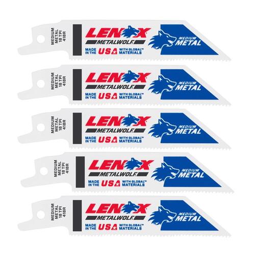 Reciprocating Saw Blade, 3/4 in W, 4 in L, 18 TPI, Carbide Cutting Edge White - pack of 5