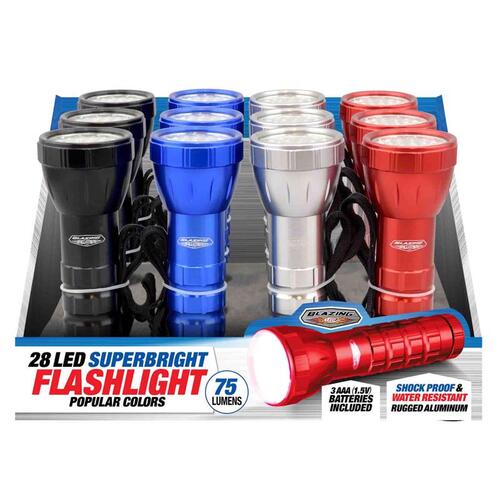 Flashlight 28 LED 160 lm Assorted LED AAA Battery Assorted - pack of 12