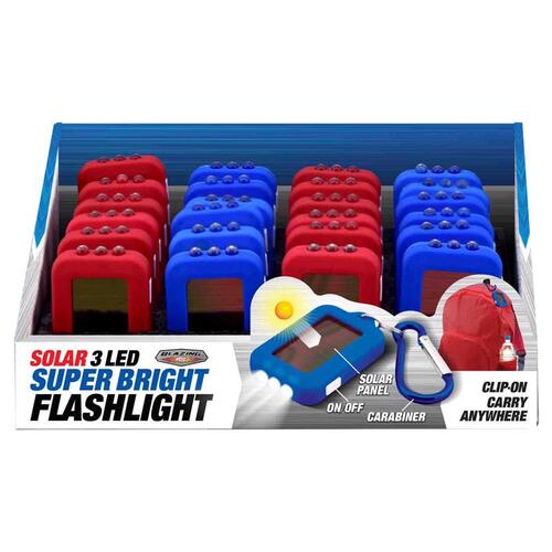 Flashlight Solar 18 lm Assorted LED AAA Battery Assorted