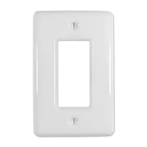 Wall Plate Metro White 1 gang Ceramic Decorator White