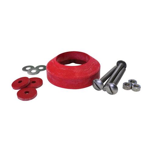 Tank-to-Bowl Gasket, 2-1/8 in ID x 3-1/2 in OD Dia, Sponge Rubber, Red, For: 2 in 2-Piece Toilet Tanks