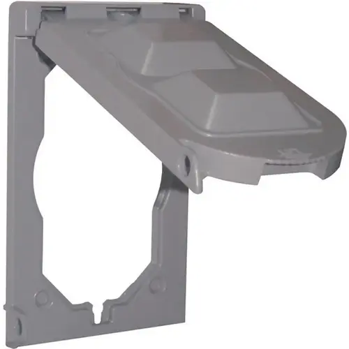 Multi-Use Cover Rectangle Plastic 1 gang Wet Locations Gray