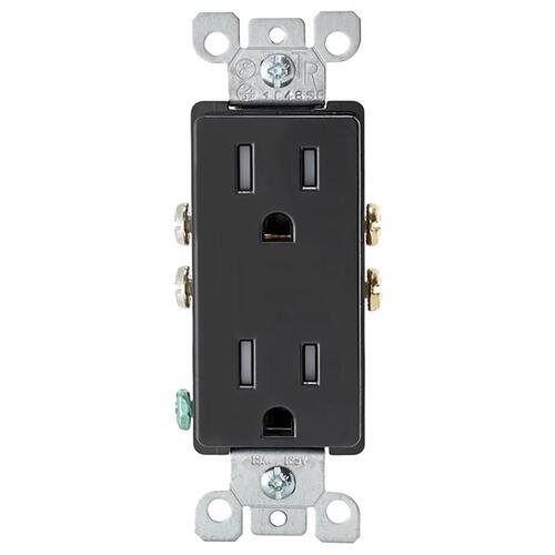 Outlet Decora 15 amps 125 V Duplex Black 5-15R Black