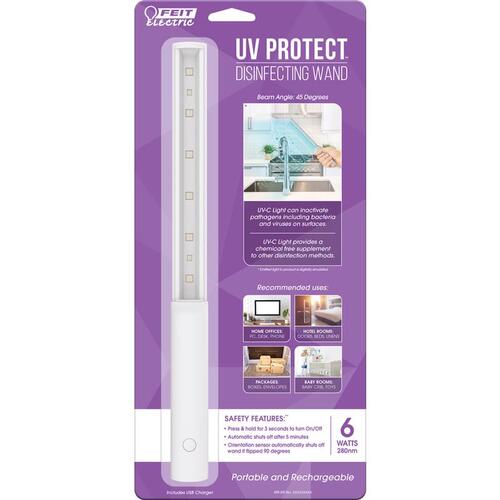 6-Watt Portable UV Disinfecting Sanitizing Wand UVC 270-280 nm Sterilizing Light