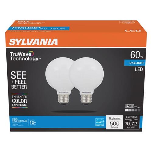 Sylvania 40768 LED Bulb Natural G25 E26 (Medium) Daylight 60 W Frosted