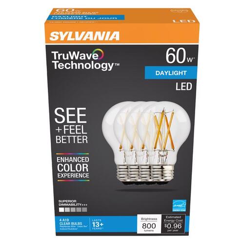 Sylvania 49827 LED Bulb Natural A19 E26 (Medium) Daylight 60 W Clear