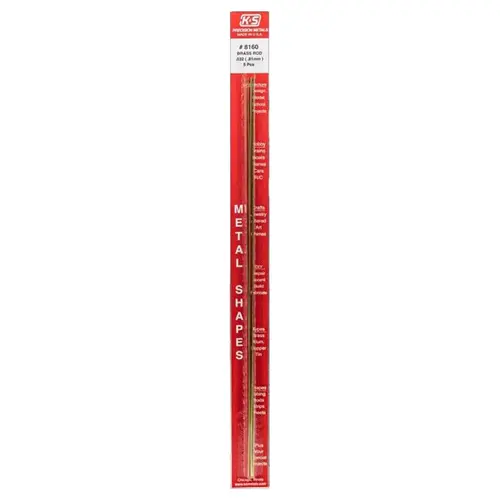 K&S 8160 Decorative Metal Rod, 1/32 in Dia, 12 in L, 260 Brass, 260 Grade Mill - pack of 5