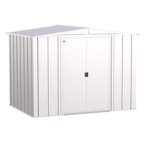 Arrow CLG86FG Storage Shed Classic 8 ft. x 6 ft. Metal Vertical Peak without Floor Kit Flute Gray