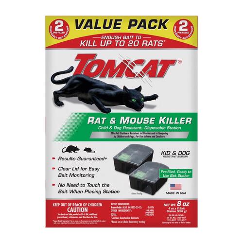 Tier 1 Rat & Mouse Bait Station, Disposable, 4 oz., 2-Pk. Pair