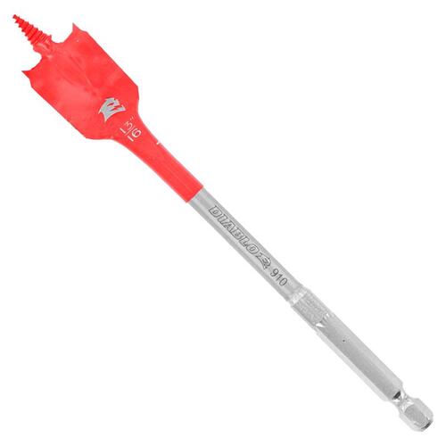 SPEEDemon Spade Drill Bit, 13/16 in Dia, 6 in OAL, 10 mm Dia Shank, Hex Shank