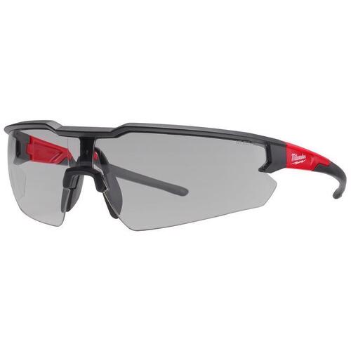 Safety Glasses, Unisex, Anti-Scratch Lens, Polycarbonate Lens, Plastic Frame, Black/Red Frame