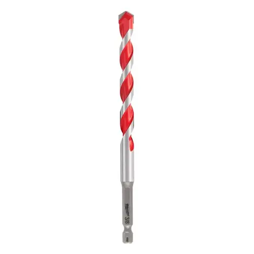 SHOCKWAVE Drill Bit, 3/8 in Dia, 6 in OAL, Wide Flute, 1/4 in Dia Shank, Hex Shank