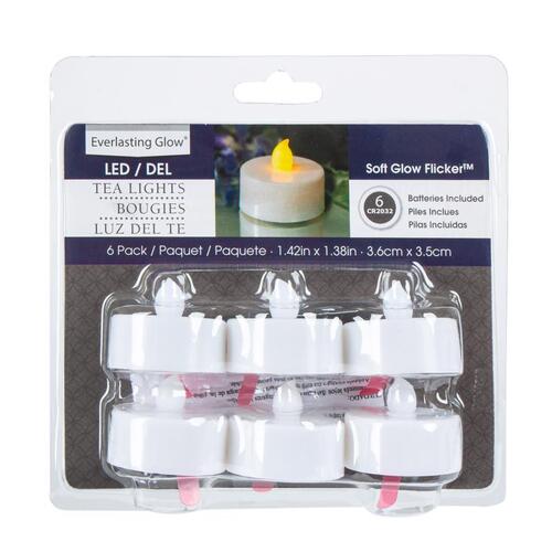 Flameless Flickering Candle Darice White Unscented Scent Tealight 1 oz White