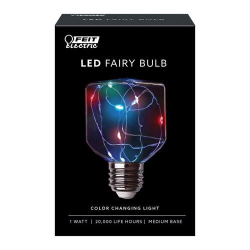 LED Bulb Square E26 (Medium) Multi-Colored 1 Watt Equivalence Clear