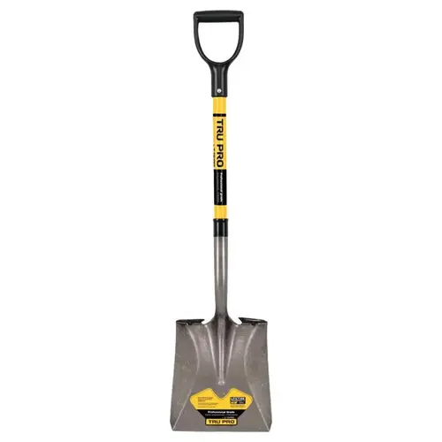 Shovel Tru-Tough 41" Steel Square Transfer Fiberglass Handle Black/Yellow Multi-Colored