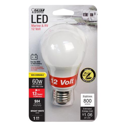 LED Bulb A19 E26 (Medium) Bright White 60 Watt Equivalence Clear