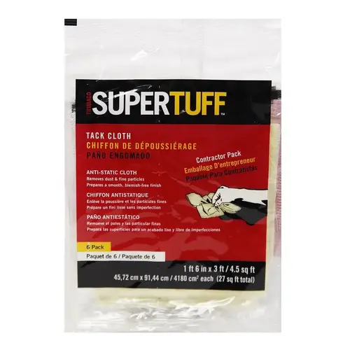 SuperTuff 10506 Tack Cloth 36" W X 18" L White Cotton White