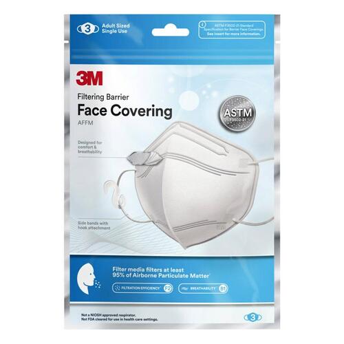 3M AFFM-3 Face Cover Filtering Barrier AFFM-3-DC White White