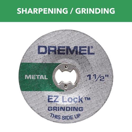 EZ Lock Edge Grinding Wheel, 1-1/2 in Dia, 0.045 in Thick, Aluminum Oxide Abrasive
