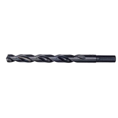 Jobber Drill Bit, 27/64 in Dia, 5-3/8 in OAL, Parabolic Flute, 3/8 in Dia Shank Black Oxide