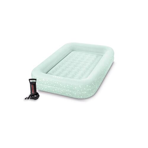 Intex 66810EP Kids Travel Bed Twin Pump Included Blue Beige