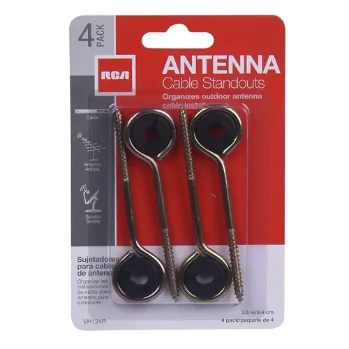 Metal Antenna Stand Outs, 3-1/2 In   pack of 4 Black/Brass