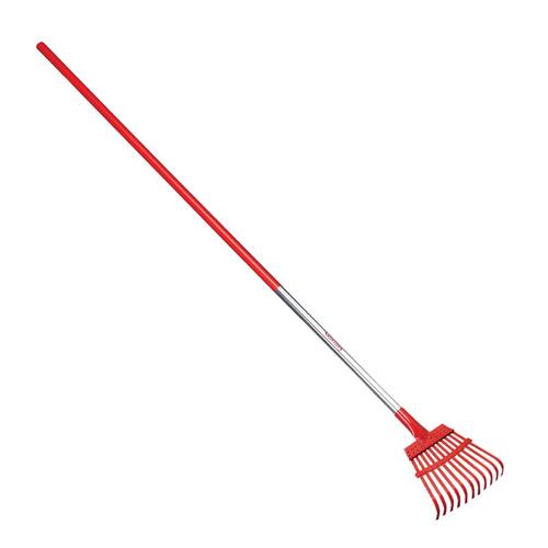 Shrub Rake, 11 -Tine, Steel Tine, Metal Handle, Comfort-Grip Handle, 54 in L Handle